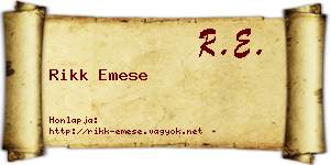 Rikk Emese névjegykártya